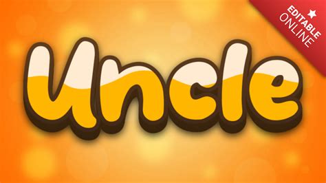 Uncle | Orange Juice | Text Effect Generator