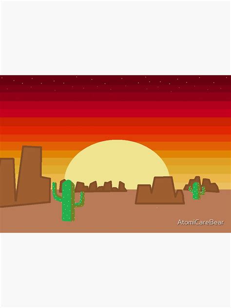 "Desert Sunset Pixel Art" Sticker for Sale by AtomiCareBear | Redbubble