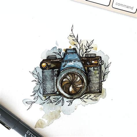 Camera Sketches, Camera Drawing, Art Sketches, Art Drawings, Pen Camera ...