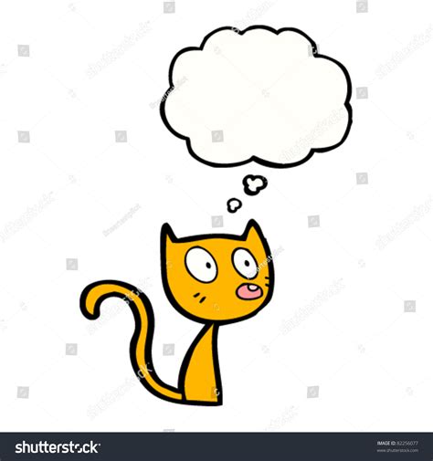 Cartoon Thinking Cat Stock Vector 82256077 - Shutterstock