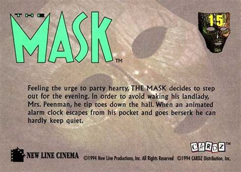 1994 Cardz The Mask Checklist, Trading Cards Details, Box Info