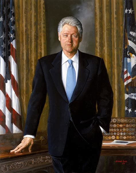 Bill Clinton Portrait Painting by Tilen Hrovatic