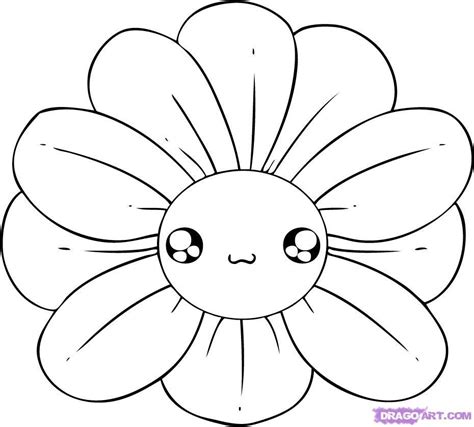 easy flowers to draw | how to draw a chibi flower step 4 | Flower drawing, Flower art drawing ...