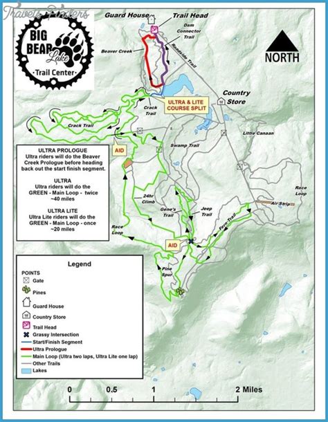 Big Bear Lake Hiking Trail Map - TravelsFinders.Com