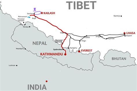 Kailash Mansarovar Yatra Map