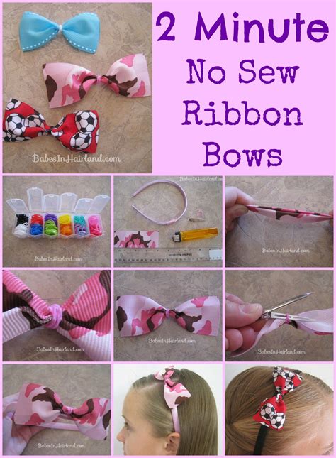 2 Minute No Sew Ribbon Bows - Babes In Hairland | Homemade hair bows ...