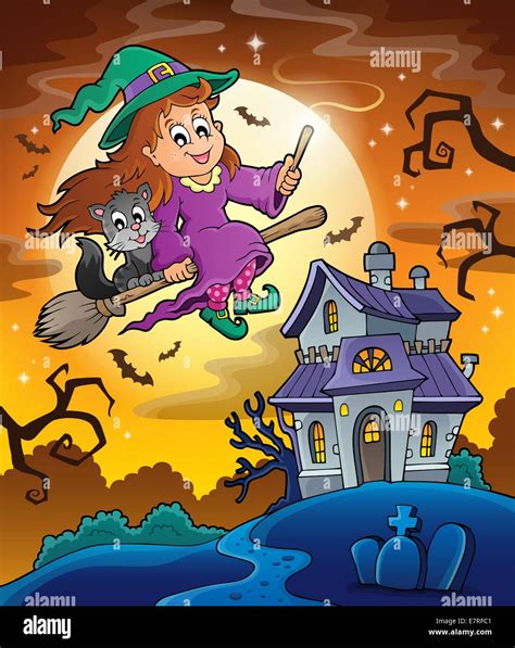 Haunted house theme image 9 - picture illustration Stock Photo - Alamy