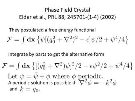 A simple free energy functional to illustrate the phase field crystal... | Download Scientific ...