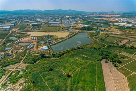 Industrial Estate Development and Farming Aerial Photography Stock ...