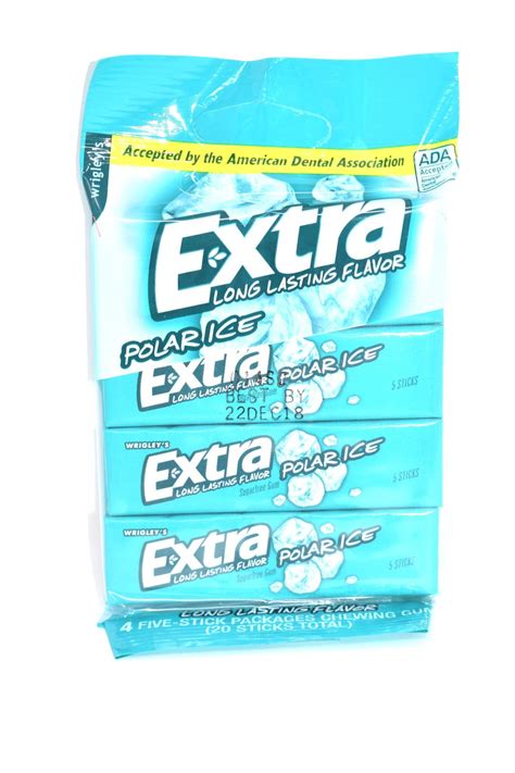 Wrigley's Extra Polar Ice Flavor Sugarfree Gum, 20 Sticks | Bubble gum ...