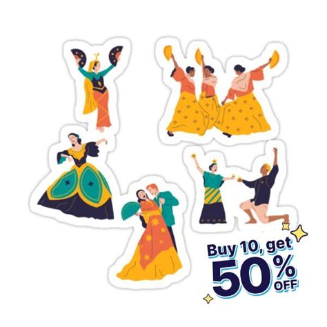 "Sticker Pack Filipino Flores de Mayo Fiesta Dances" Sticker for Sale by Pollypupp in 2024 ...