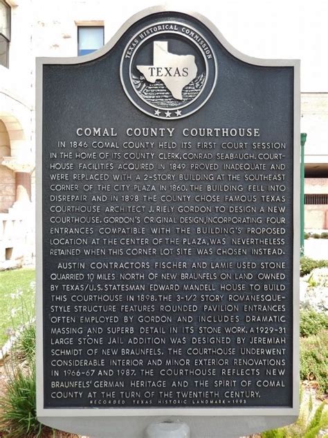 Comal County Courthouse Historical Marker