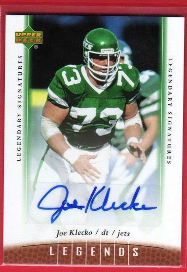 2006 UD Legends Joe Klecko Autograph!