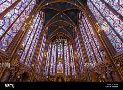 Interior of La Sainte-Chapelle, Paris Stock Photo - Alamy