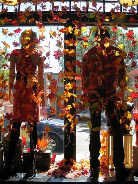 Fall Leaves | Autumn window display retail, Window display retail, Autumn window display