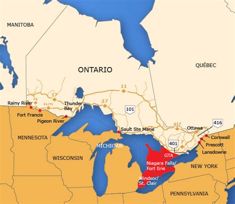 Us canada border crossing locations ontario