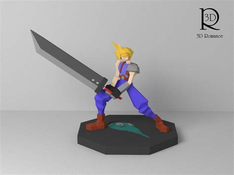 ArtStation - Cloud Strife Polygon Classic Battle Model for 3D Print ...