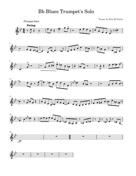 Bb Blues Trumpet's Solo Sheet music for Piano (Solo) Easy | Musescore.com