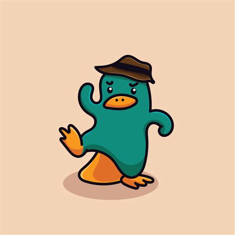 Seamless pattern with cute cartoon platypus vector illustration ...