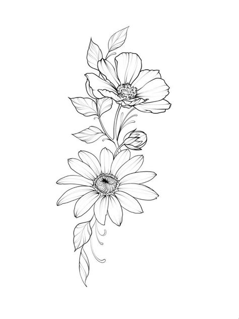 https://www.fiverr.com/share/9LajzD Flower Outline Tattoo, Tatto Floral ...