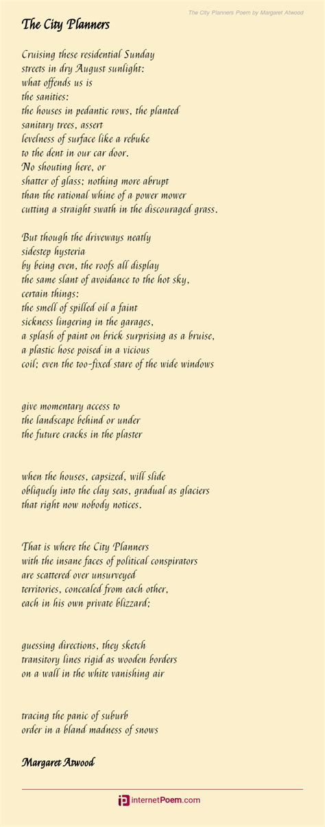 The City Planners Poem by Margaret Atwood