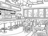 Restaurant Coloring Fun  Page sketch template