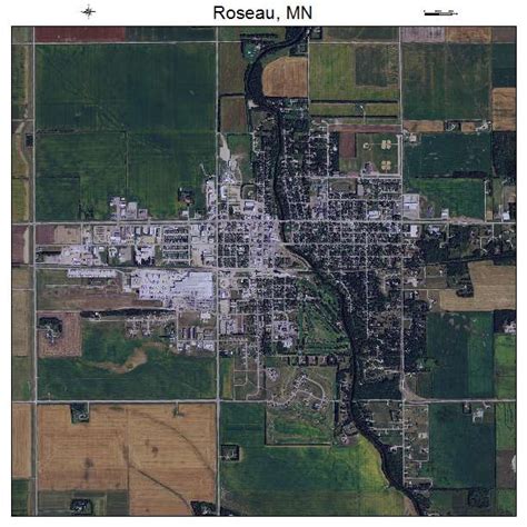 Aerial Photography Map of Roseau, MN Minnesota