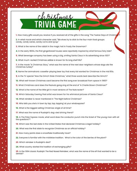 Christmas Trivia Answer Sheet 2023 Best Ultimate Most Popular List of ...