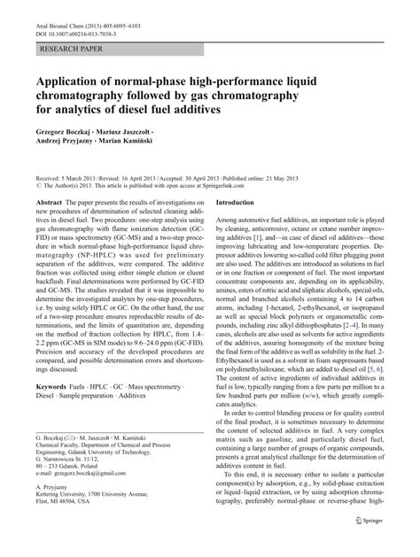 (PDF) Application of normal-phase high-performance liquid ...