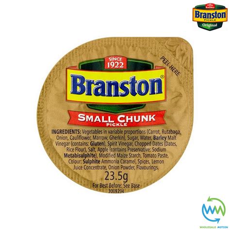 BRANSTON PICKLE Portions SMALL Chunk 23.5g SAUCE Individual Portion ...