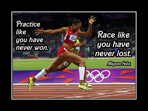 Allyson Felix 'Practice' Track Runner Quote Poster, Motivational Wall ...