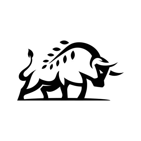 vector logo bull outline combination with farm 34465102 Vector Art at ...