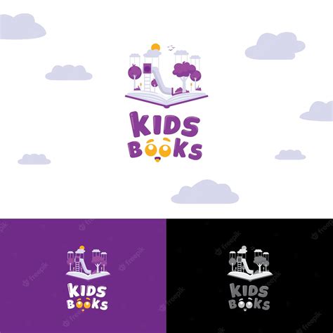 Premium Vector | Children's book logo with a paper craft style and a ...