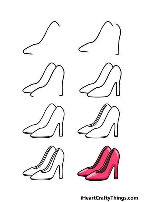 How To Draw A High Heel Shoe Easy Drawings | vlr.eng.br