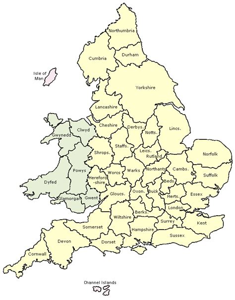 Map Of Counties In England And Wales : Ceremonial Counties In The Uk ...