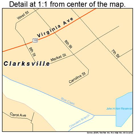 Clarksville Virginia Street Map 5116992