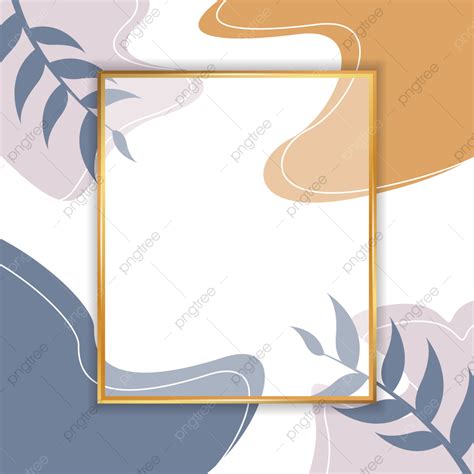 Aesthetic Leaves Vector Art PNG, Aesthetic Simple Abstract Frame With Leaves Free Png And Vector ...