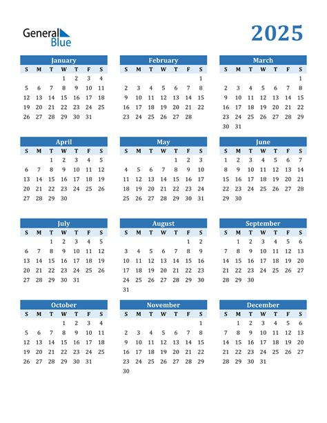 2025 Calendar (PDF, Word, Excel)