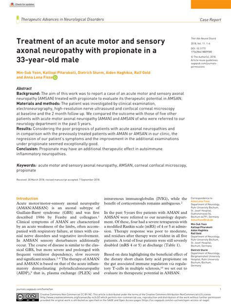 (PDF) Treatment of an acute motor and sensory axonal neuropathy with propionate in a 33-year-old ...