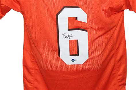 Baker Mayfield Autographed/Signed Pro Style Orange XL Jersey BAS 32427 ...