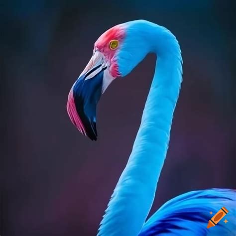 Sapphire blue flamingo with vibrant colors on Craiyon