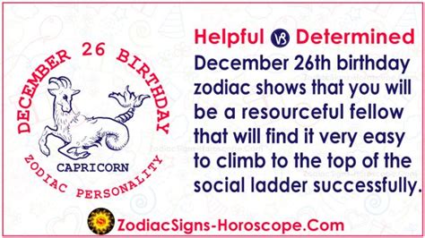 December 26 Zodiac (Capricorn) Horoscope Birthday Personality and Lucky Things