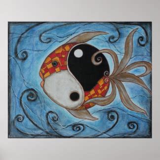 Yin Yang Fish Art & Framed Artwork | Zazzle