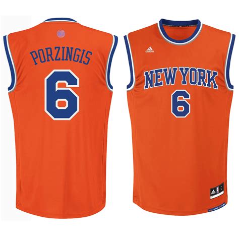 adidas Kristaps Porzingis New York Knicks Orange Fashion Replica Jersey