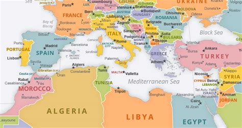 Map of Mediterranean Sea Bible Times Red Sea Surrounding Countries