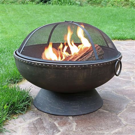 Sunnydaze Decor Royal 30-Inch Steel Wood Burning Fire Pit - Bronze - NB-FFP30 : BBQGuys