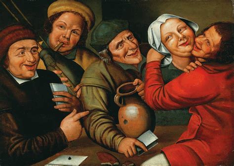 Peasants Carousing And Playing Cards Painting by Workshop Of Jan Massys | Fine Art America