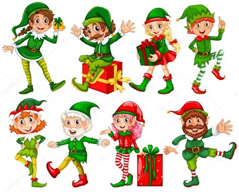 Christmas Cartoon Elves