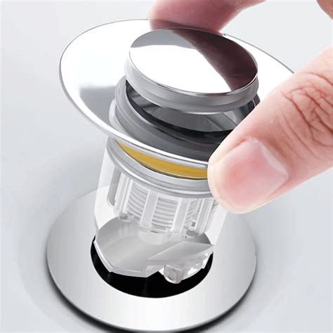 XFLYP 2PCS Sink Plugs Pop Up Universal Sink Drain Push Type Bathroom Sink Plug, Sink Waste ...