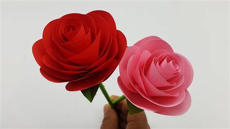 How to Make Roses on Paper | Diy Paper Flowers | How to Make Paper Rose ...